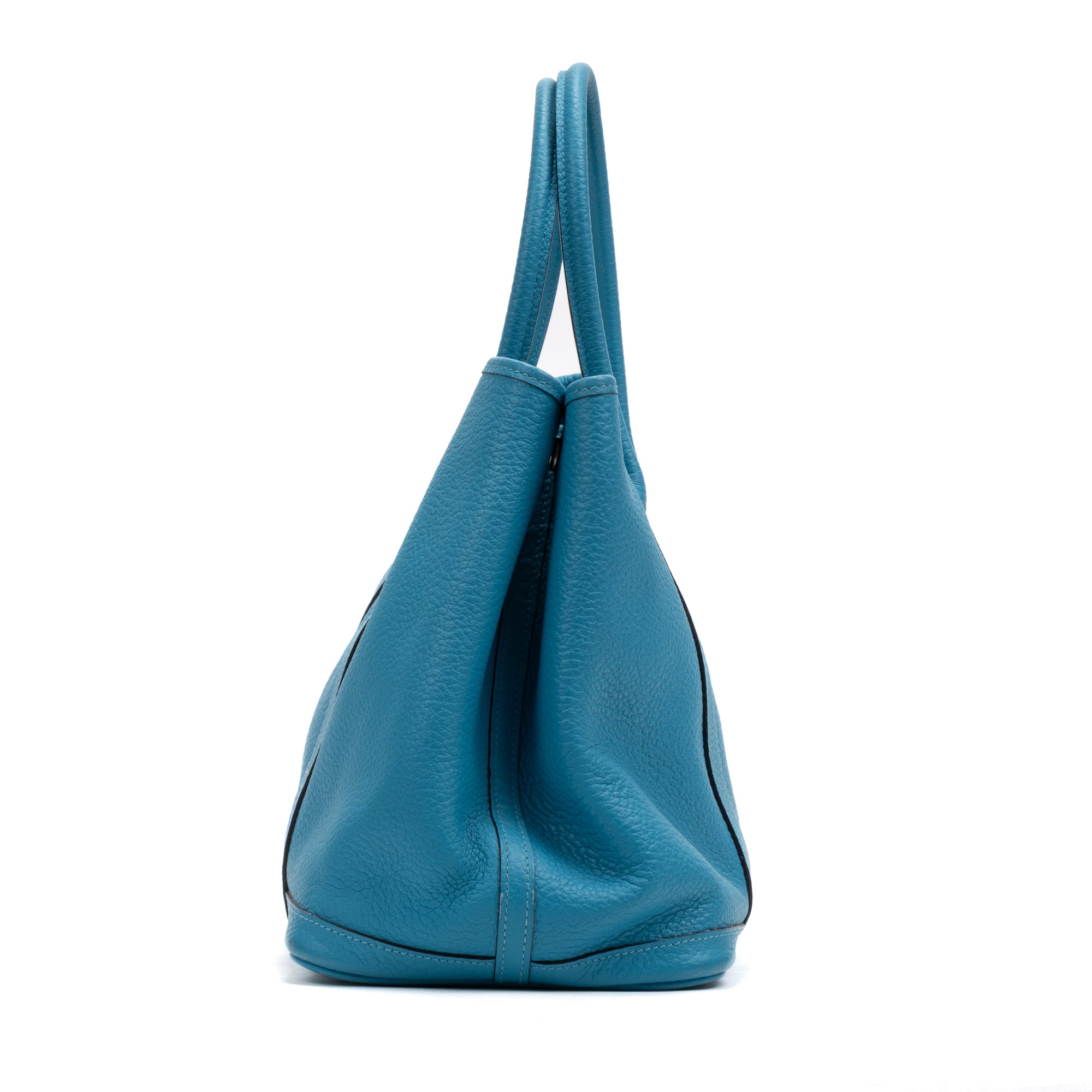 Handbag Garden Party 36 Turquoise Blue Fjord Leather