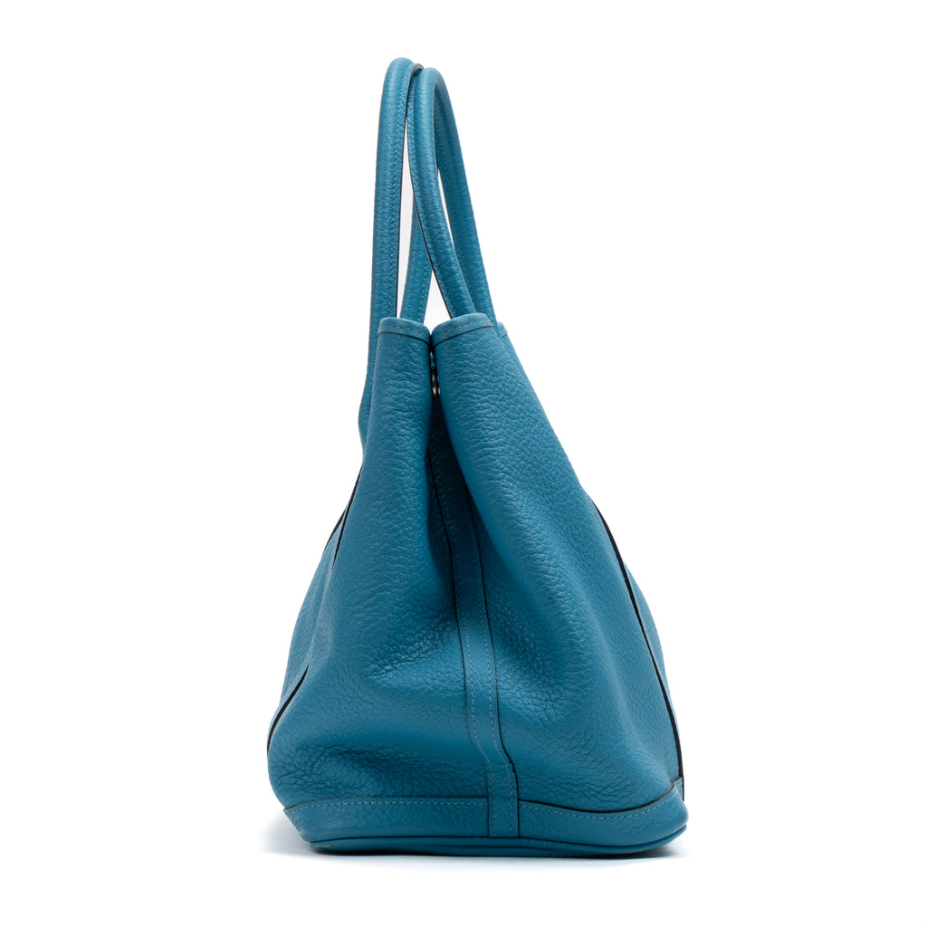 Handbag Garden Party 36 Turquoise Blue Fjord Leather