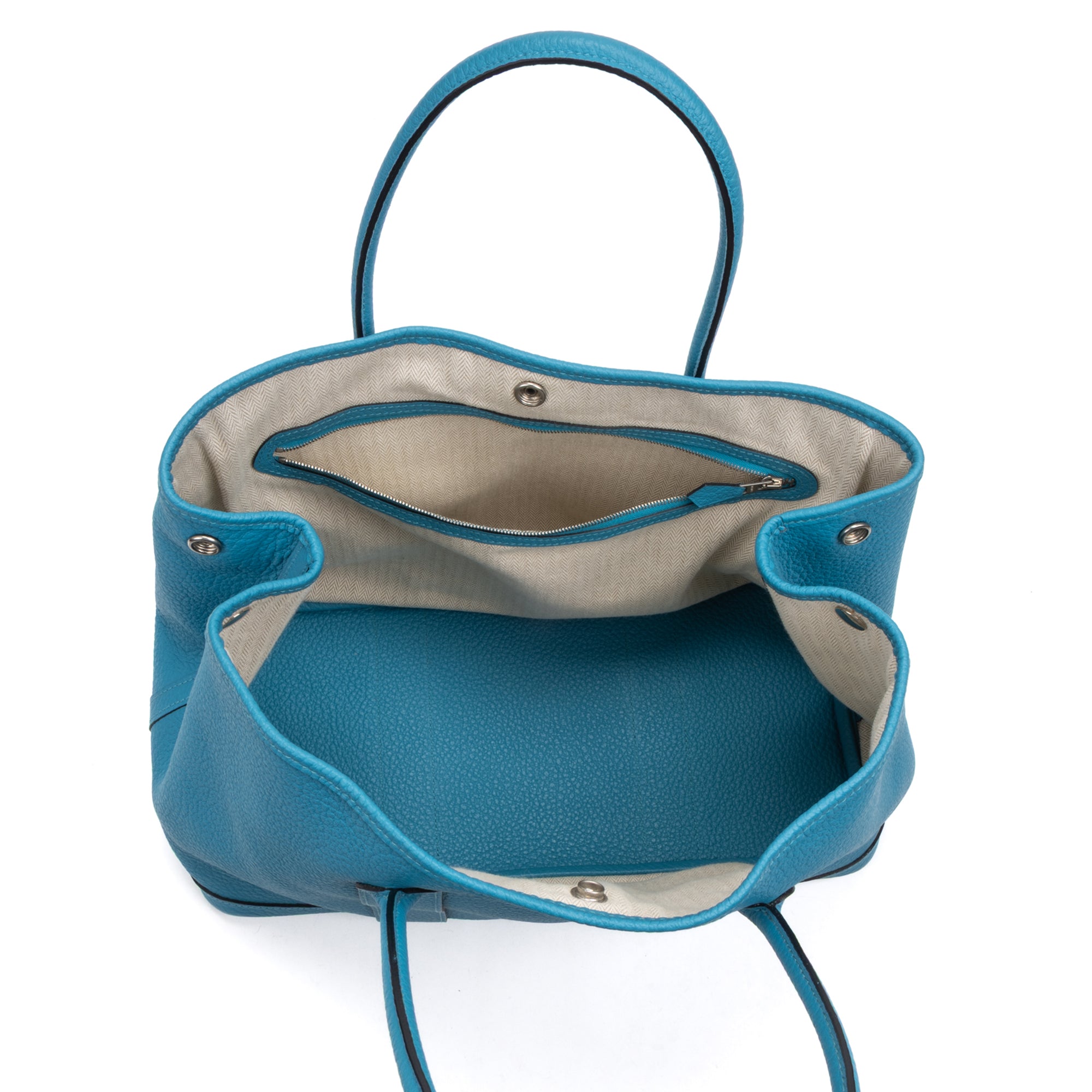Handbag Garden Party 36 Turquoise Blue Fjord Leather