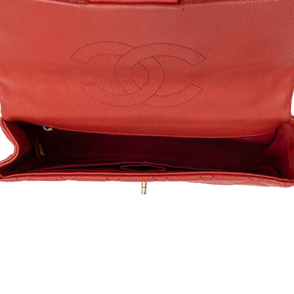 Shoulder Bag Urban Day Chain Flap Red Caviar Quilted Leather