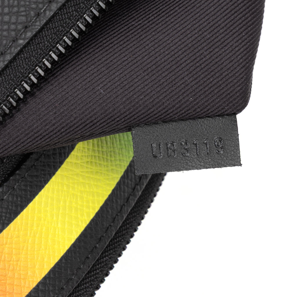 Clutch Ltd. Ed. Virgil Abloh Rainbow Pochette A4 Black Rainbow Calfskin Leather