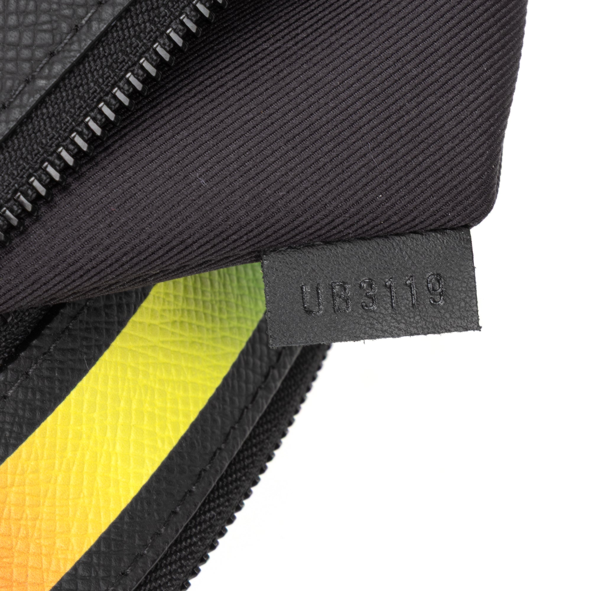 Clutch Ltd. Ed. Virgil Abloh Rainbow Pochette A4 Black Rainbow Calfskin Leather