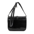 Shoulder Bag Satchel Bag Black Patent Monogram Calfskin Leather