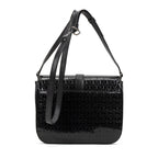 Shoulder Bag Satchel Bag Black Patent Monogram Calfskin Leather