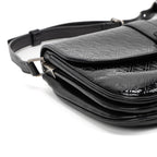 Shoulder Bag Satchel Bag Black Patent Monogram Calfskin Leather