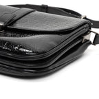 Shoulder Bag Satchel Bag Black Patent Monogram Calfskin Leather