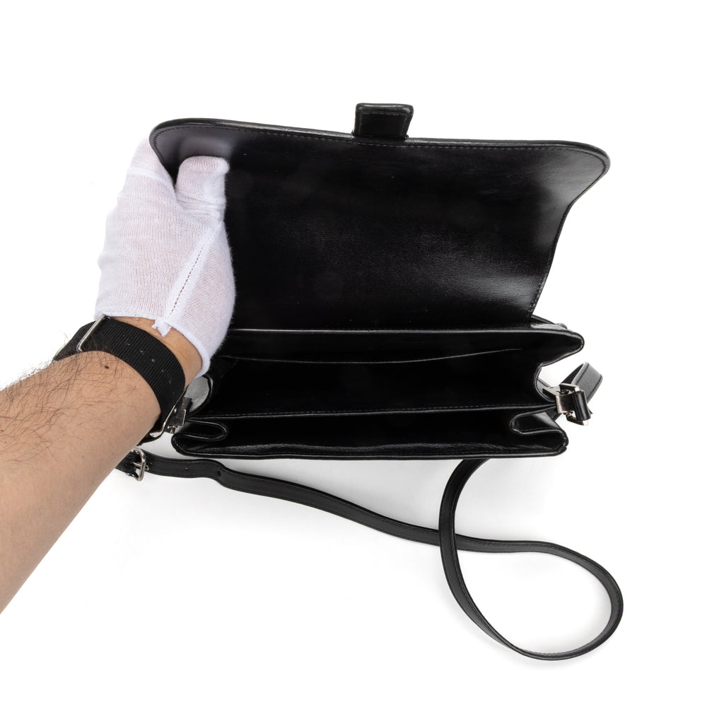 Shoulder Bag Satchel Bag Black Patent Monogram Calfskin Leather