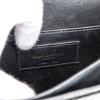 Shoulder Bag Satchel Bag Black Patent Monogram Calfskin Leather
