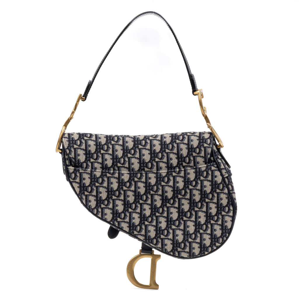 Shoulder Bag Classic Saddle Bag Navy Blue Diorissimo Oblique Canvas