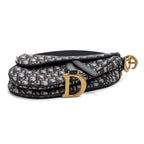 Shoulder Bag Classic Saddle Bag Navy Blue Diorissimo Oblique Canvas