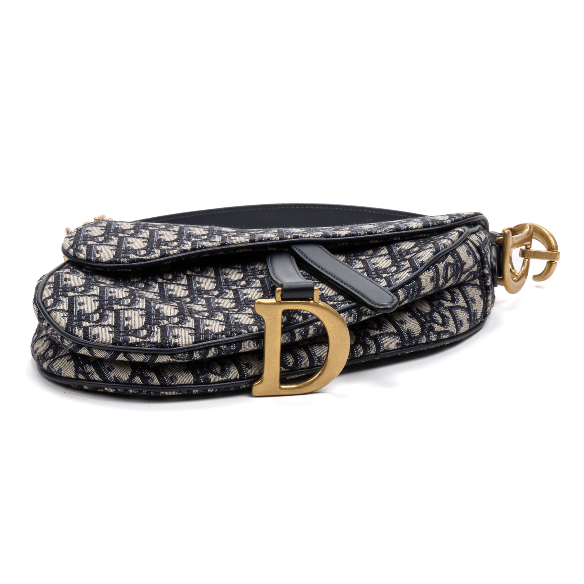 Shoulder Bag Classic Saddle Bag Navy Blue Diorissimo Oblique Canvas