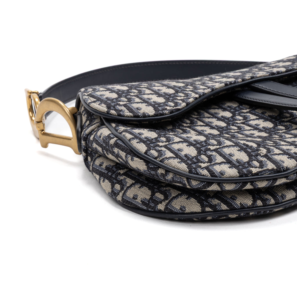 Shoulder Bag Classic Saddle Bag Navy Blue Diorissimo Oblique Canvas