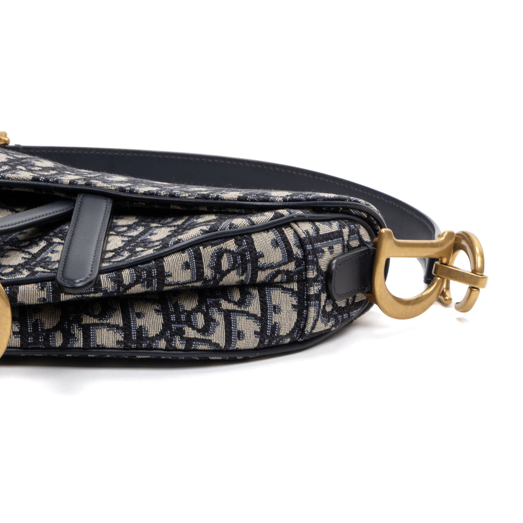 Shoulder Bag Classic Saddle Bag Navy Blue Diorissimo Oblique Canvas