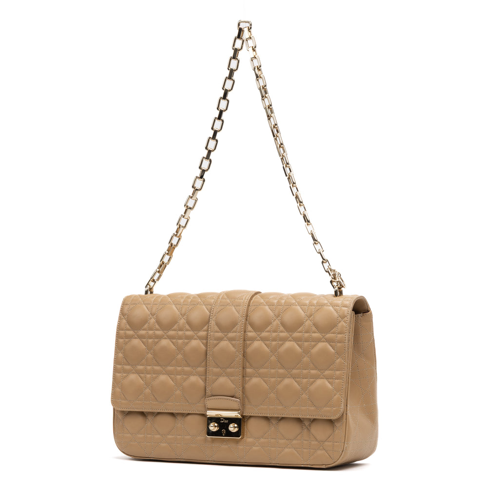 Shoulder Bag Miss Dior Large Beige Cannaged Leather