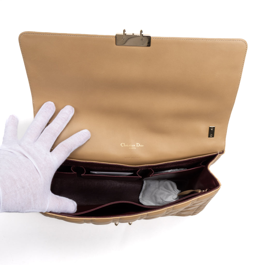 Shoulder Bag Miss Dior Large Beige Cannaged Leather