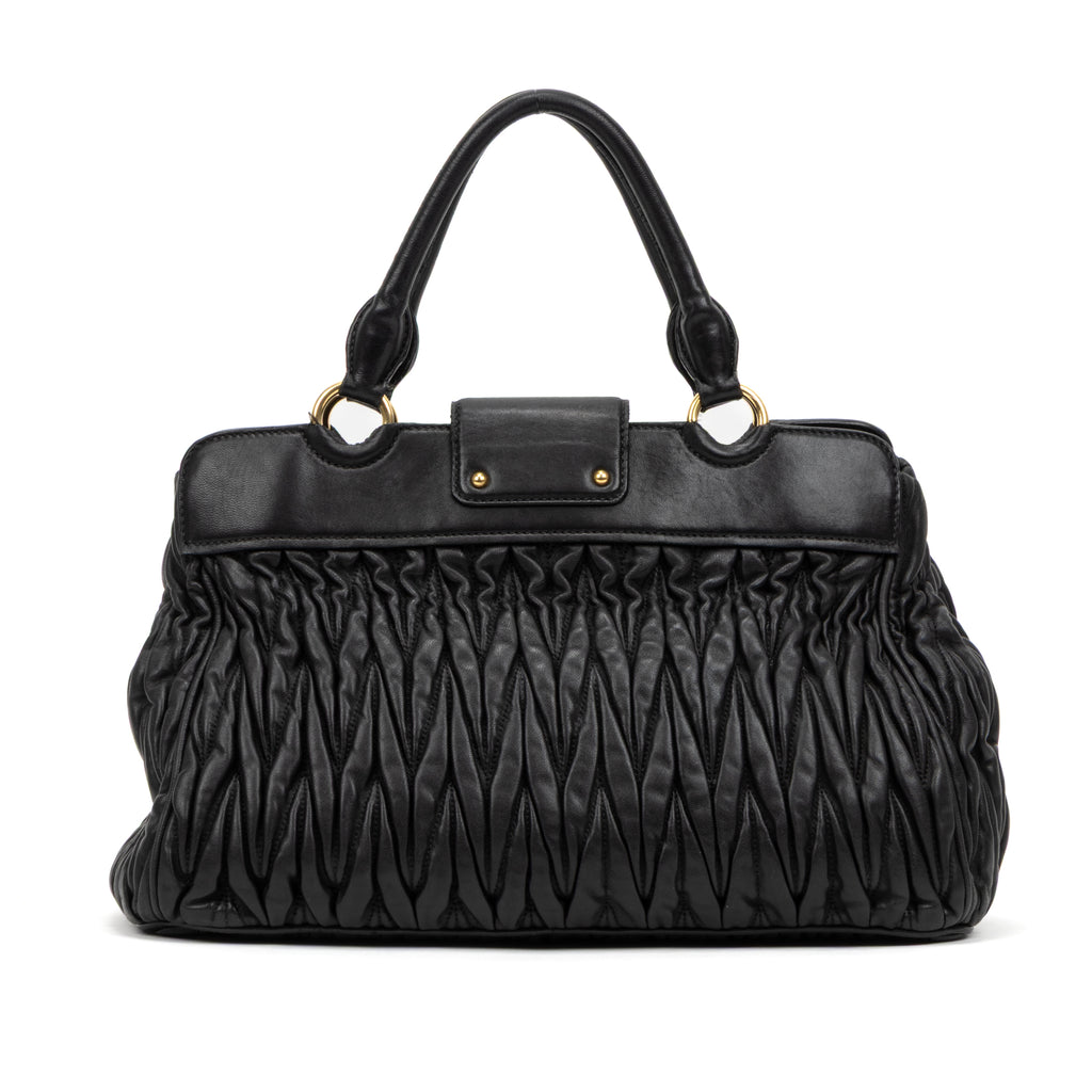 Handbag Matelasse Tote Bag Black Matelasse Nappa Calfskin Leather