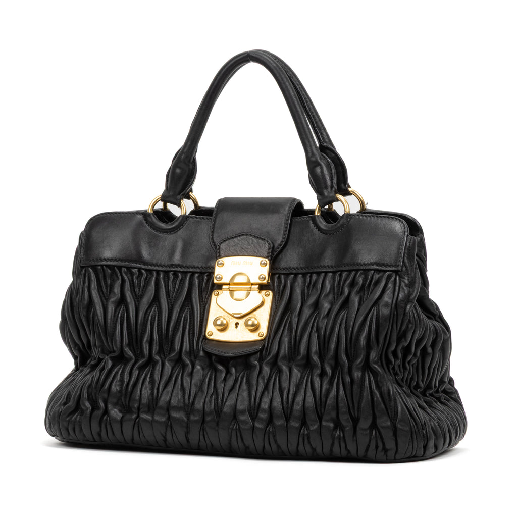Handbag Matelasse Tote Bag Black Matelasse Nappa Calfskin Leather