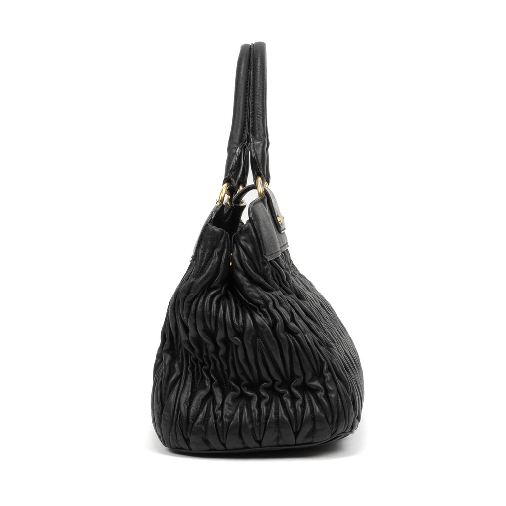 Handbag Matelasse Tote Bag Black Matelasse Nappa Calfskin Leather
