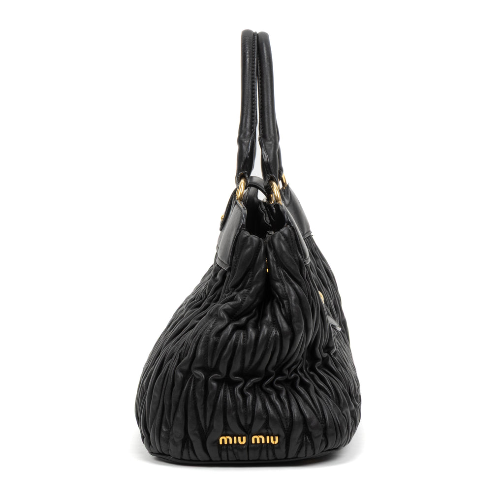 Handbag Matelasse Tote Bag Black Matelasse Nappa Calfskin Leather