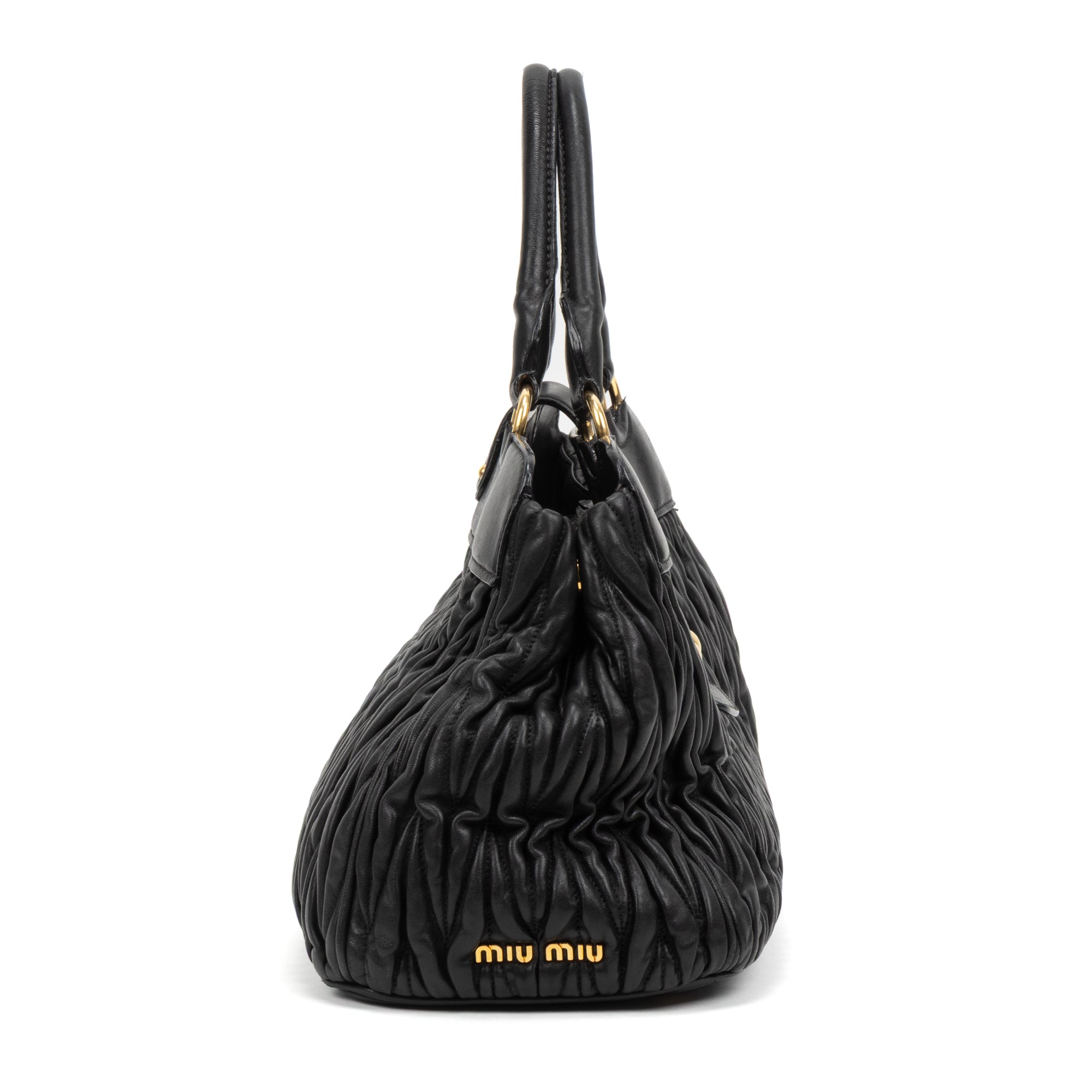 Handbag Matelasse Tote Bag Black Matelasse Nappa Calfskin Leather