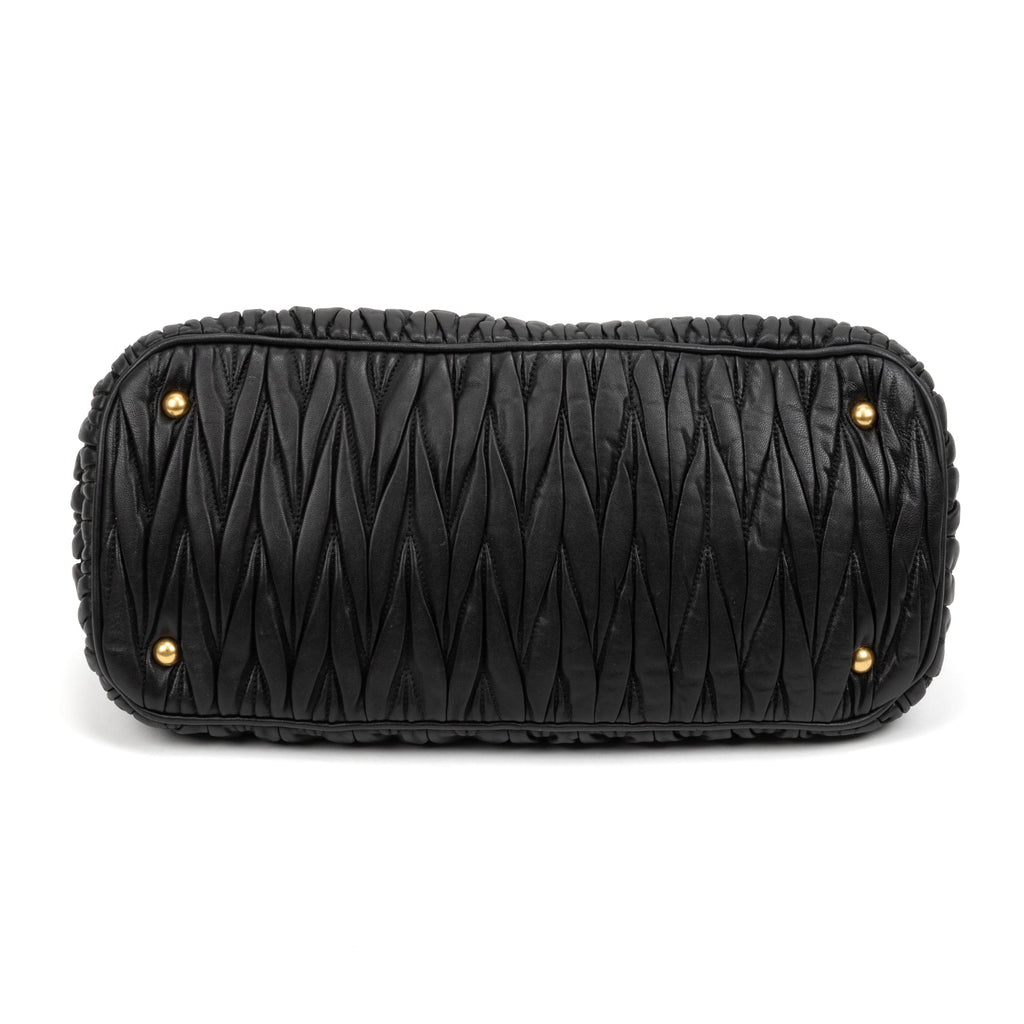 Handbag Matelasse Tote Bag Black Matelasse Nappa Calfskin Leather
