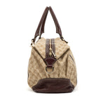 Shoulder Bag Horsebit Nail Boston Beige Monogrammed Canvas