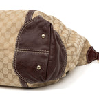 Shoulder Bag Horsebit Nail Boston Beige Monogrammed Canvas