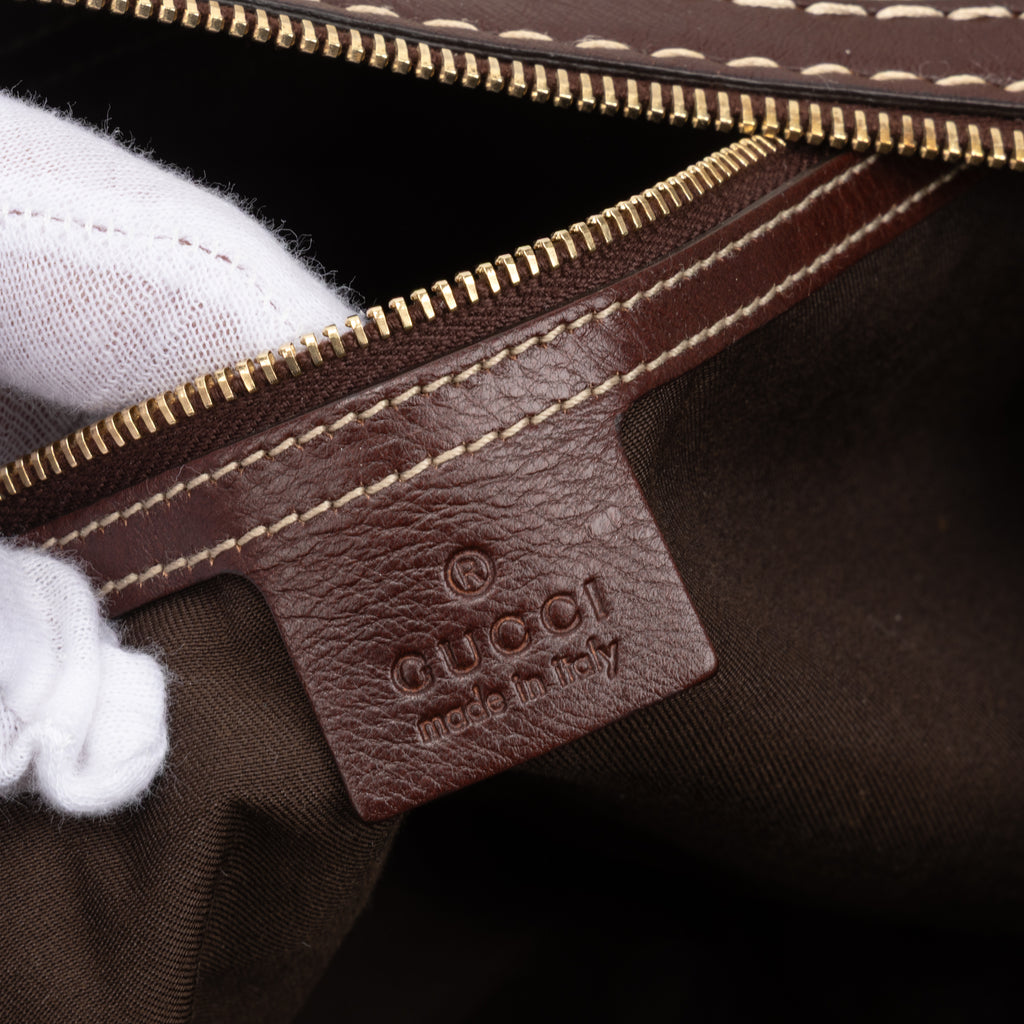 Shoulder Bag Horsebit Nail Boston Beige Monogrammed Canvas