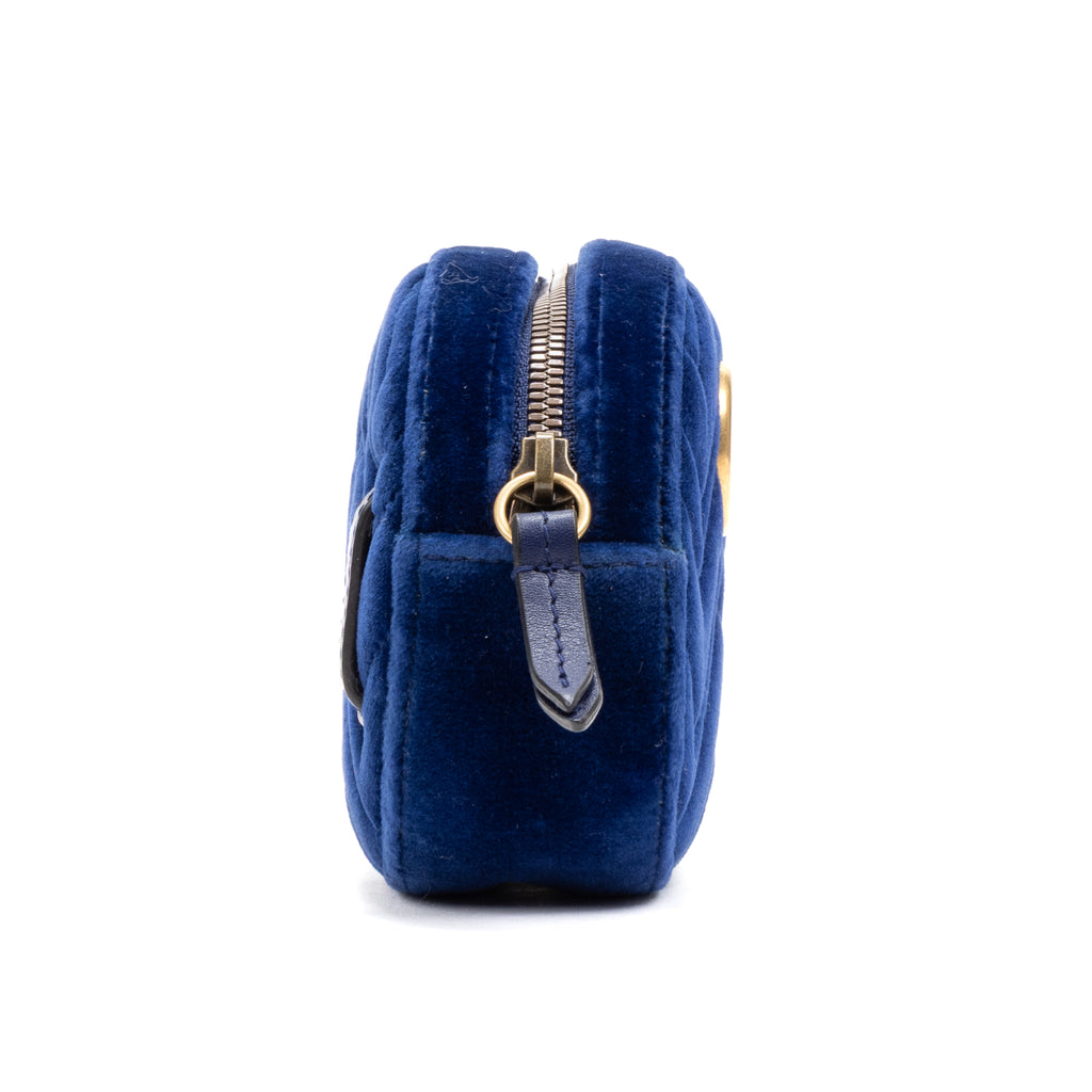 Handbag Marmont Belt Bag Blue Velvet Canvas
