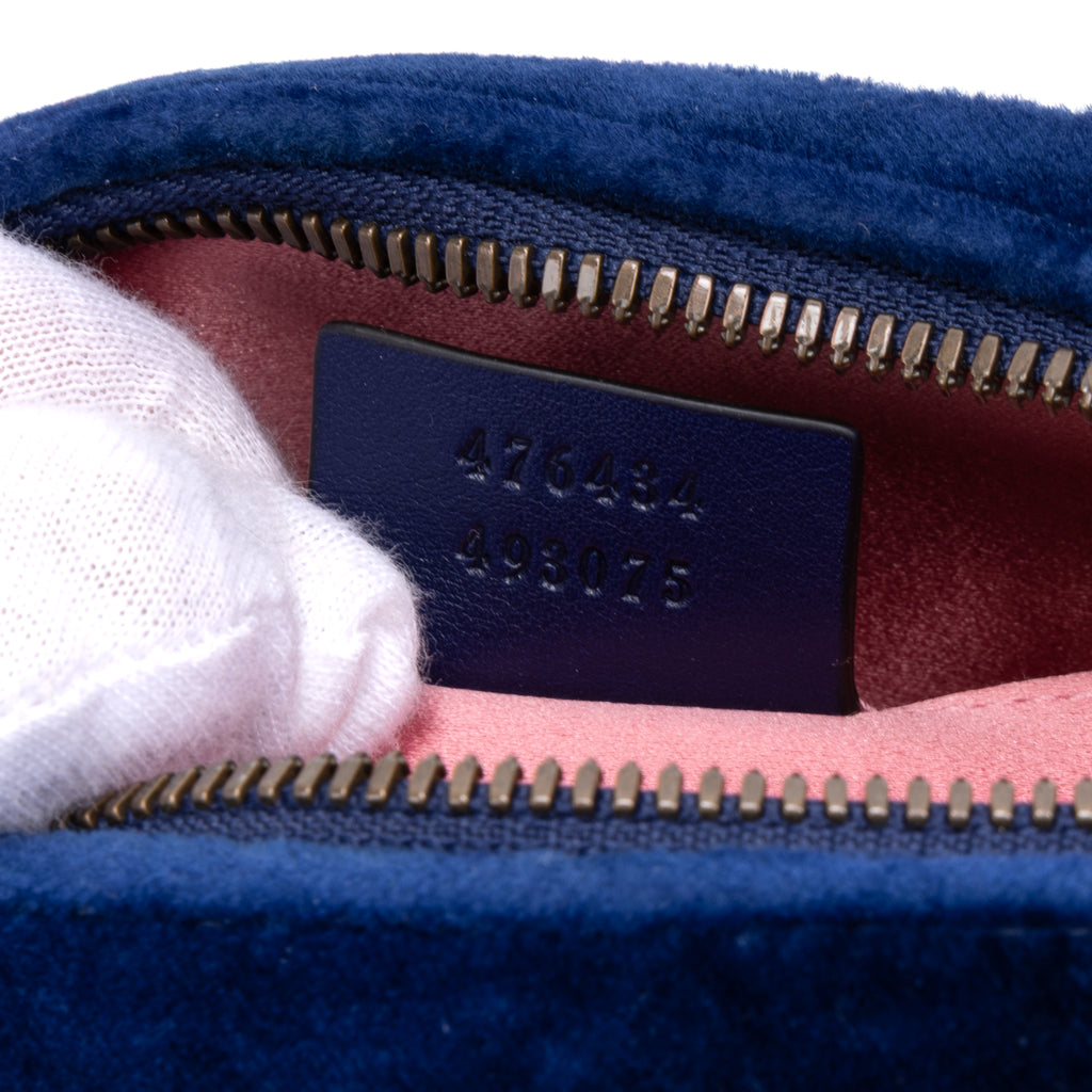 Handbag Marmont Belt Bag Blue Velvet Canvas