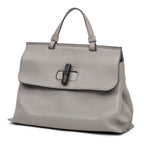 Bolso de Hombro Bambú Bolso Diario Piel de Becerro Gris