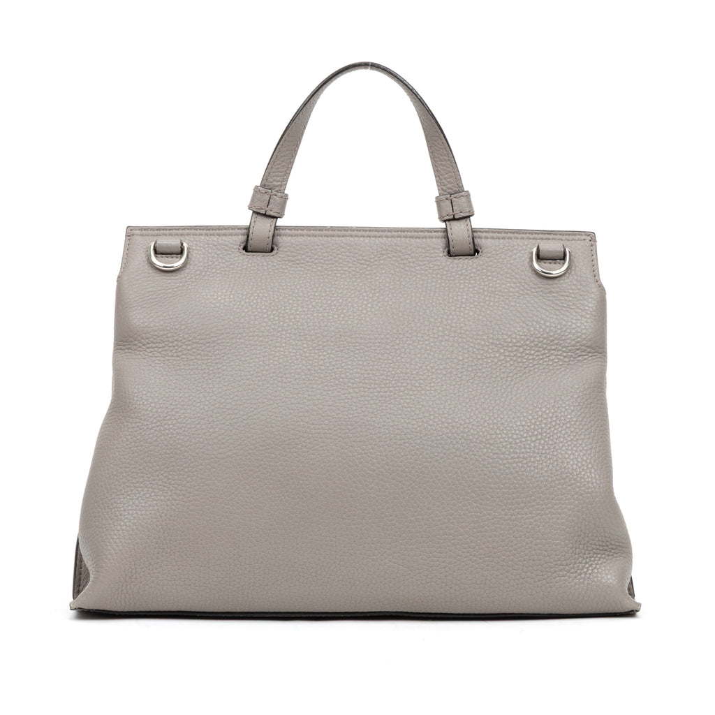Bolso de Hombro Bambú Bolso Diario Piel de Becerro Gris