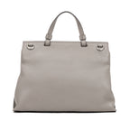 Bolso de Hombro Bambú Bolso Diario Piel de Becerro Gris