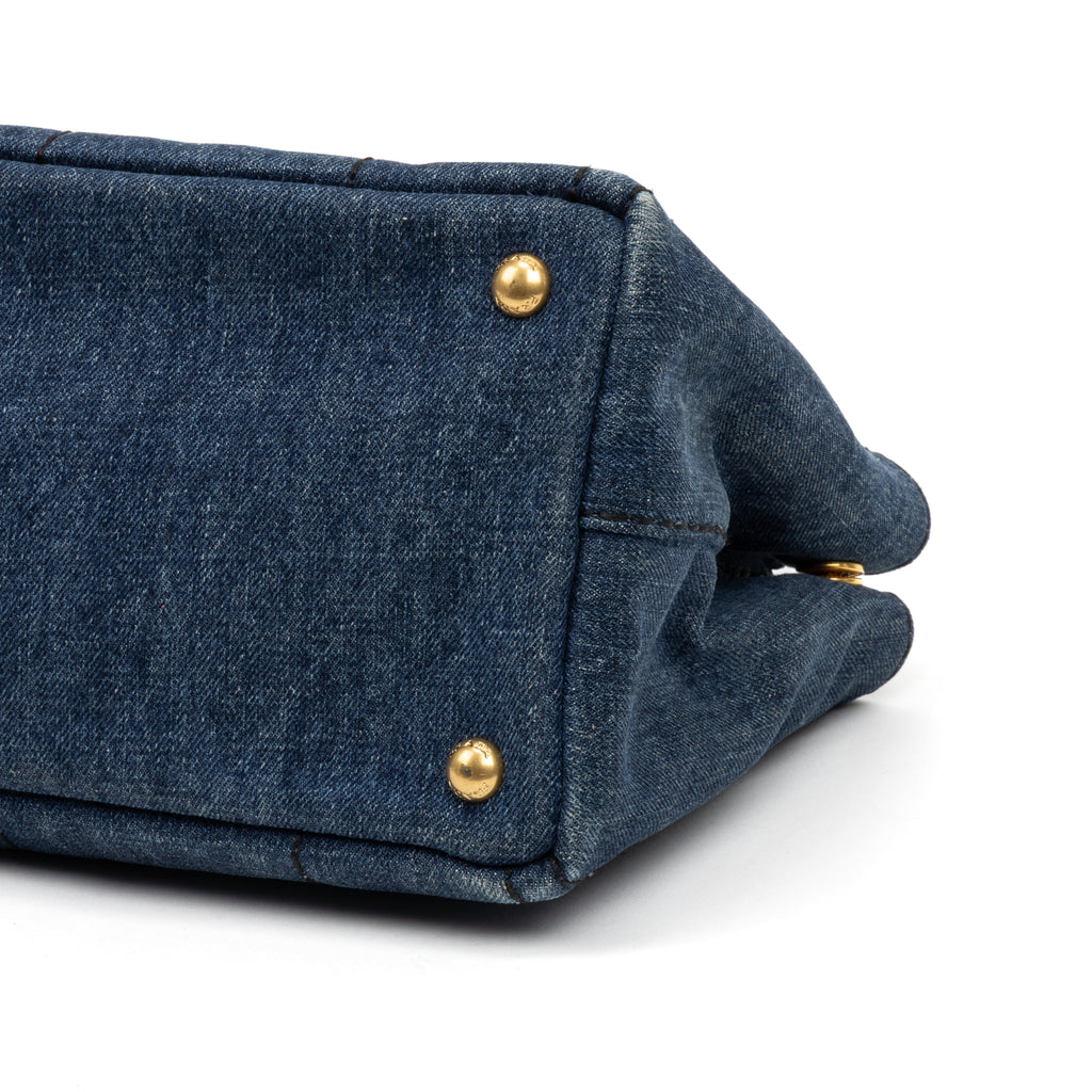 Shoulder Bag Canapa Tote Navy Denim Canvas