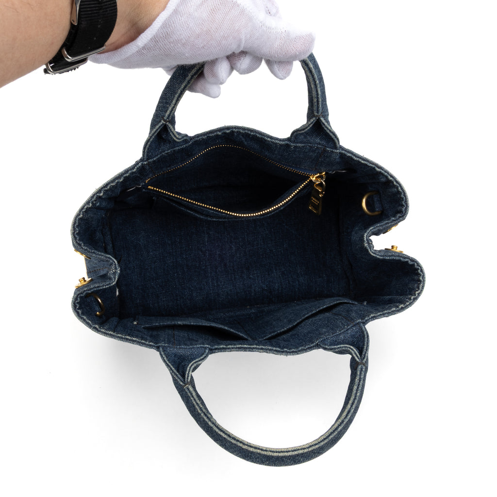 Shoulder Bag Canapa Tote Navy Denim Canvas