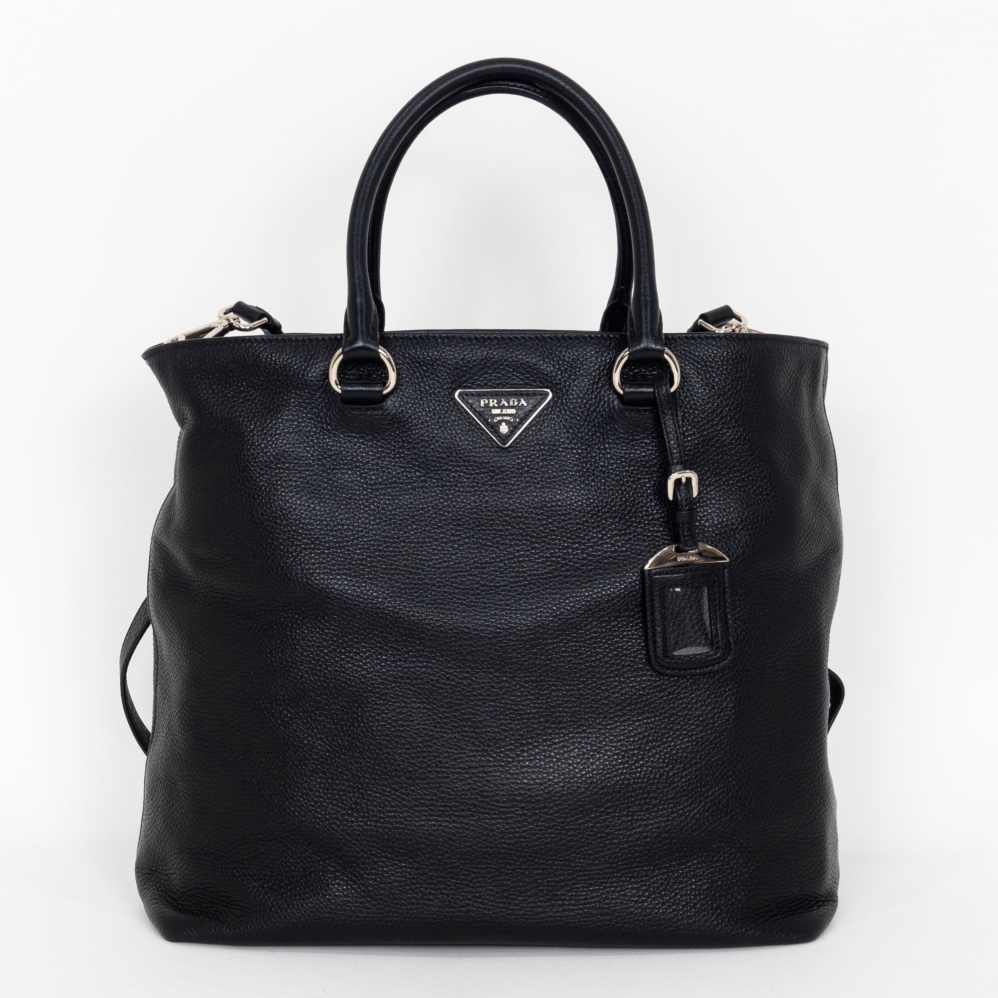 Shoulder Bag Classic Medium Shopping Tote Black Calfskin Leather