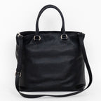 Shoulder Bag Classic Medium Shopping Tote Black Calfskin Leather