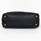 Shoulder Bag Classic Medium Shopping Tote Black Calfskin Leather