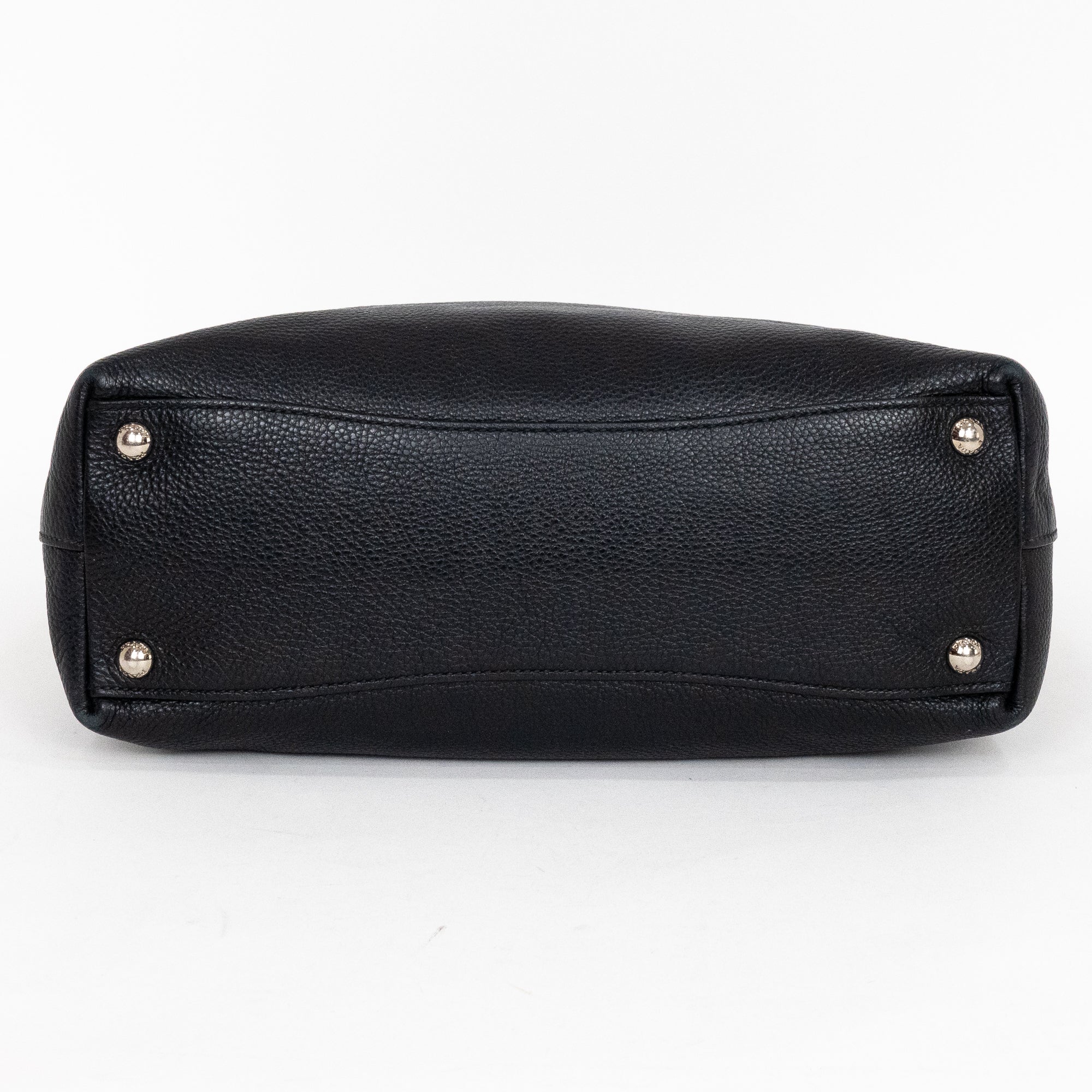 Shoulder Bag Classic Medium Shopping Tote Black Calfskin Leather