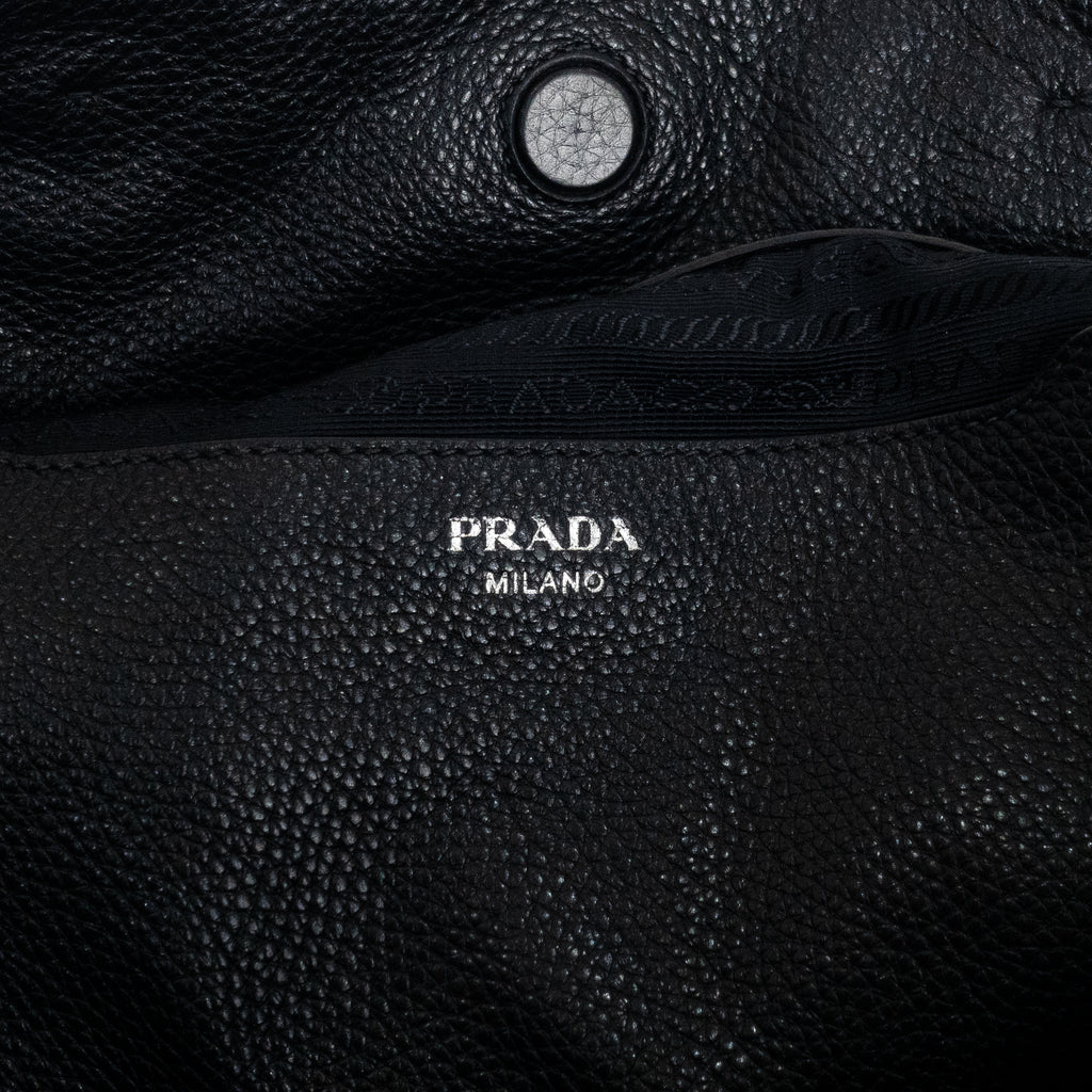 Shoulder Bag Classic Medium Shopping Tote Black Calfskin Leather
