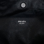 Shoulder Bag Classic Medium Shopping Tote Black Calfskin Leather