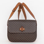 Shoulder Bag Vintage Messenger Brown Macadam Coated Canvas