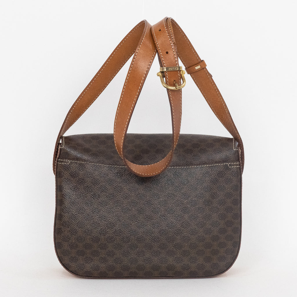 Shoulder Bag Vintage Messenger Brown Macadam Coated Canvas
