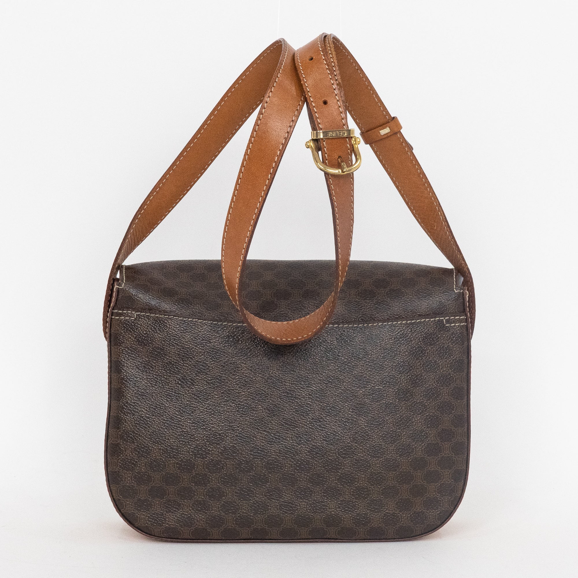 Shoulder Bag Vintage Messenger Brown Macadam Coated Canvas