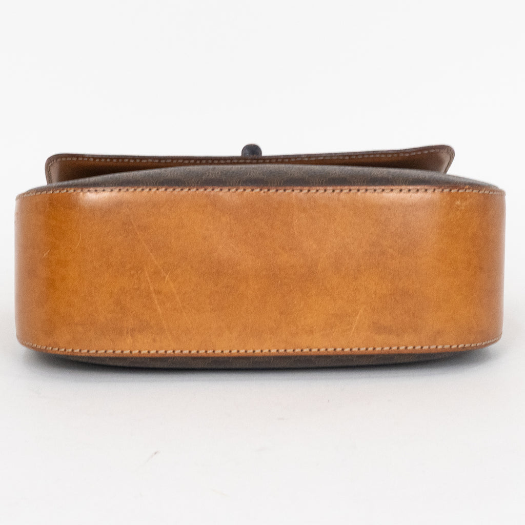 Shoulder Bag Vintage Messenger Brown Macadam Coated Canvas