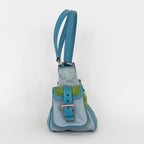 Shoulder Bag Two Pockets Tote Green Nylon Canvas