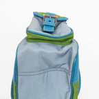 Shoulder Bag Two Pockets Tote Green Nylon Canvas