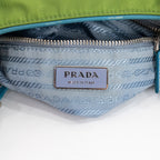 Shoulder Bag Two Pockets Tote Green Nylon Canvas