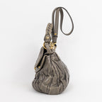 Shoulder Bag Coffer Bag Green Nappa Gaufre Leather