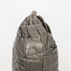 Shoulder Bag Coffer Bag Green Nappa Gaufre Leather